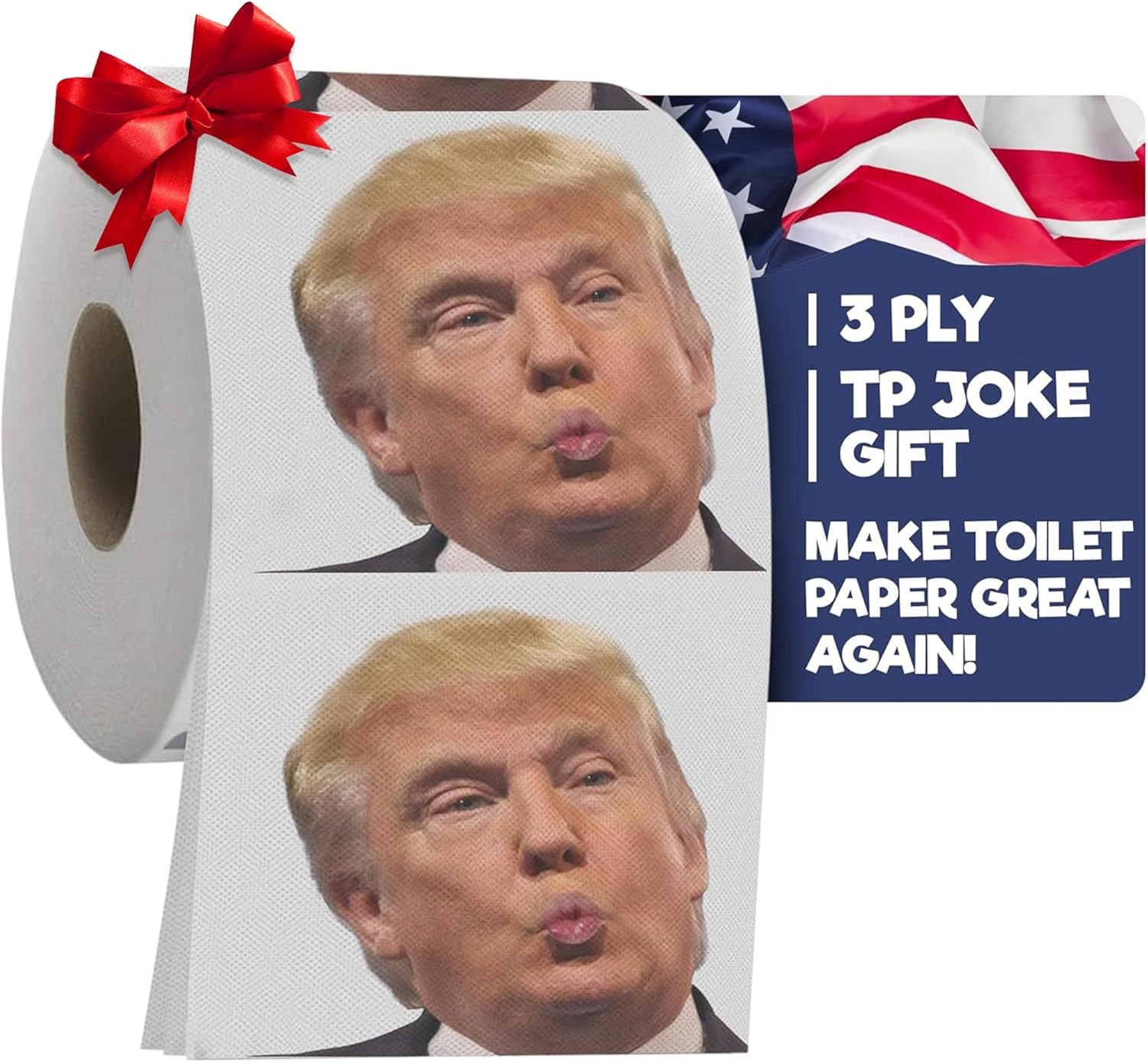 Trump Political Toilet Paper Roll by Gagster - 3 Ply Funny Novelty Pout