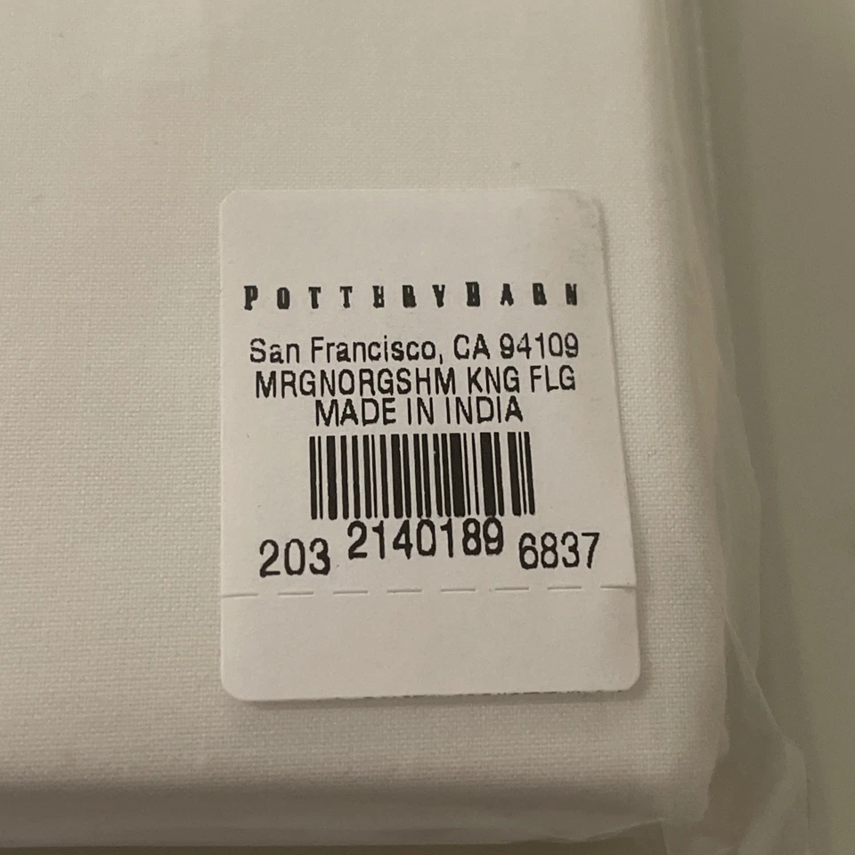 POTTERY BARN MORGAN SHAM Talla Estándar 26 x 20 NUEVO NIP SALVIA Algodón Orgánico 400TC Foto 3 de 4