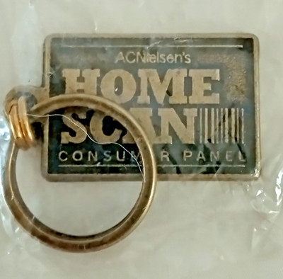 Vintage 1998 AC NIELSEN'S HOME SCAN Keychain Metal NOS CONSUMER PANEL Name Chang