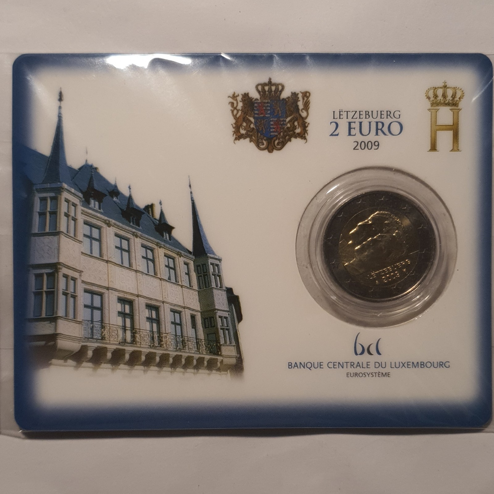 Coincard 2 Euro Luxembourg 2009 BU "LETZEBUERG, Accession Trône GD Charlotte"