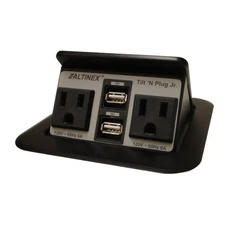 Altinex TNP155-b Tilt-n-Plug Tabletop Interconnect Box with 2x2 Charging USB