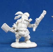 Dark Heaven Bones - Gruff Grimecleaver, Dwarf, 1 Unpainted Miniature