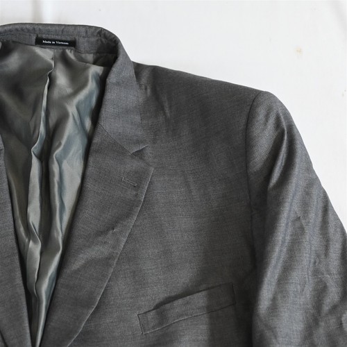 Pronto Uomo 54R 48x32 Gray 100% Wool 3 Piece Mens Vest Jacket Pants Suit - Picture 2 of 12