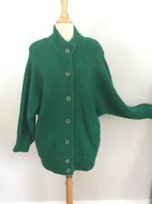 1980's VINTAGE St. Patrick's Green OVERSIZED Batwing MOHAIR Wool Sweater Jacket
