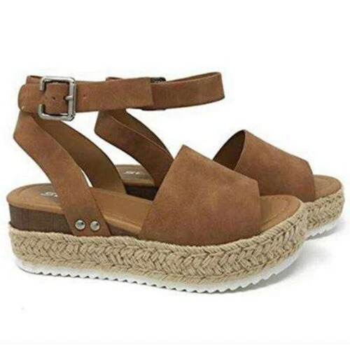 Women's Espadrilles Wedge Heels Ankle Strap Shoes Open Toe Platform Sandals Size - Bild 10 von 31