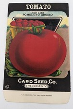 Vtg Tomato Seed Packet - Card Seed Co Fredonia Ny John Baer Pomedoro Grosso Nos