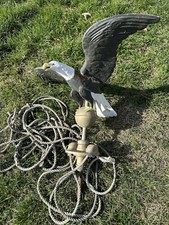 Large Antique Dettra Flag US Bald Eagle Pole Finial Topper Copper Weather vane