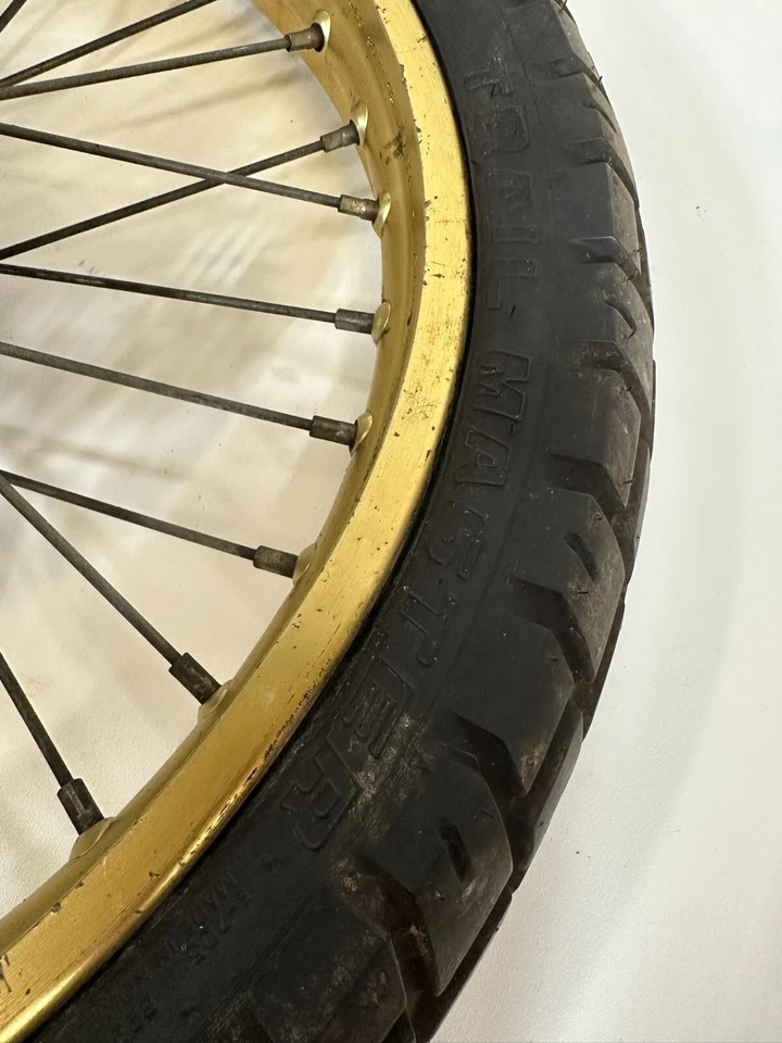 Honda XR600R 1987 rueda delantera y neumático dorado 21" con buje y rotor XR 600R 600 R Foto 3 de 4