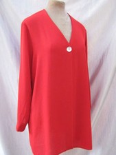 Richards Long Red Shirt Blouse Floaty Layer Jacket Shacket Cardigan 12