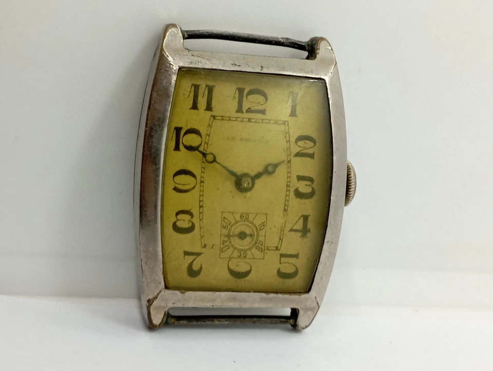 Reloj Tank Le PHARE GENEVE VINTAGE Art Deco Segunda Guerra Mundial SUIZO CHAPADO EN ORO BLANCO Foto 3 de 4