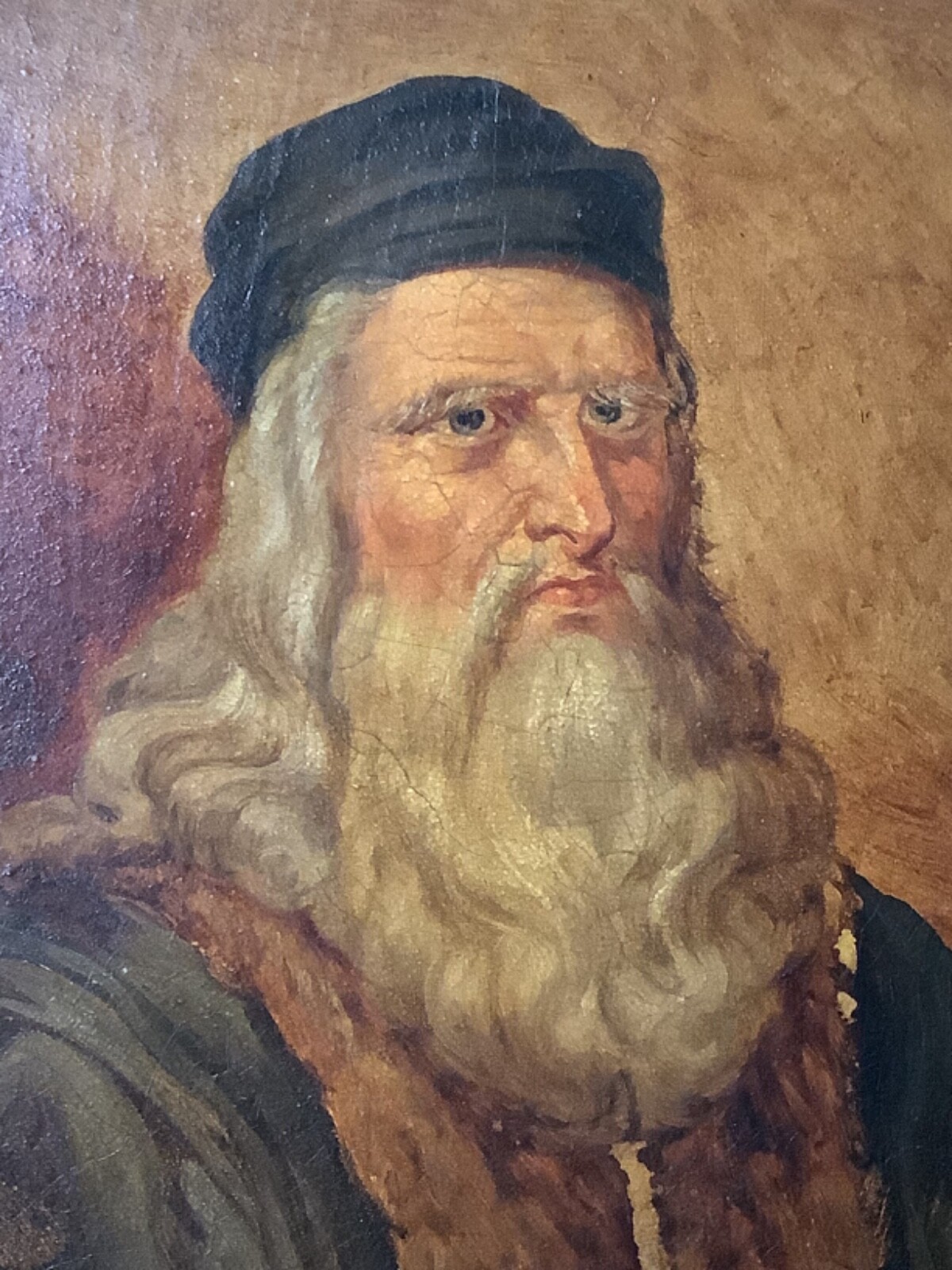19th Century Portrait Leonardo Da VINCI Antique Oil Metal Painting eBay