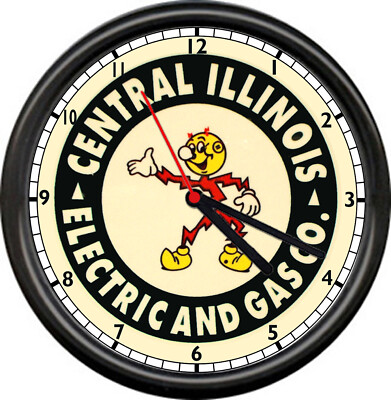 #ad #ad Reddy Kilowatt Central Illinois Electric And Gas Company Service Sign Wall Clock $26.95