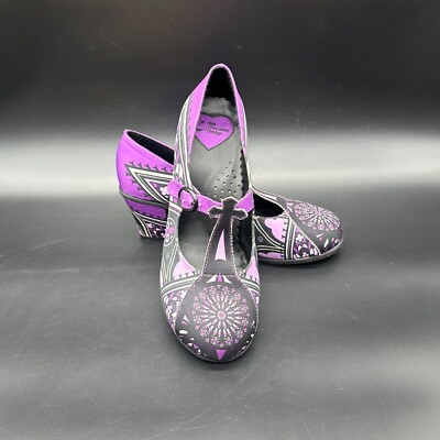 Vintage Hot Chocolate Design Heels Gothic Church Purple Rain Heels