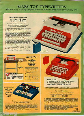 1975 PAPER AD Typewriter Reporter Holiday II View Master Stereo Projector Viewer
