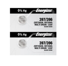 Energizer 397/396 SR726SW Silver Oxide Watch Batteries 2 Pack 