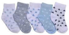 5 pairs of Baby socks with Stars Designs