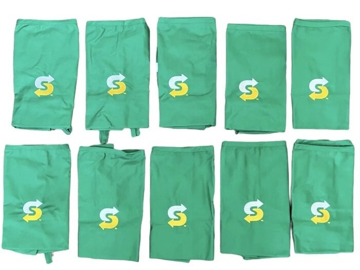 Lot Of 10 Subway Sandwiches Employee Waist Short Apron Green