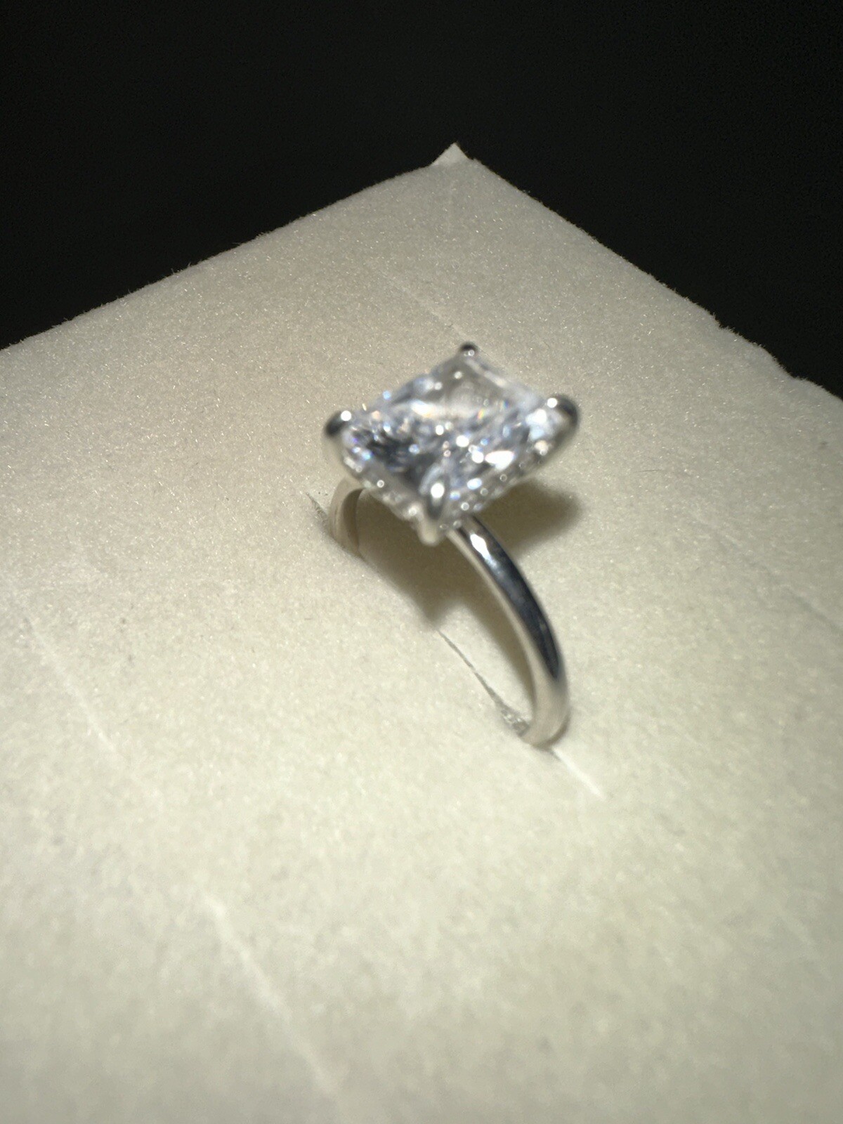 Modern Gents Engagement Ring Size 6 Sterling Silver 3… Gem