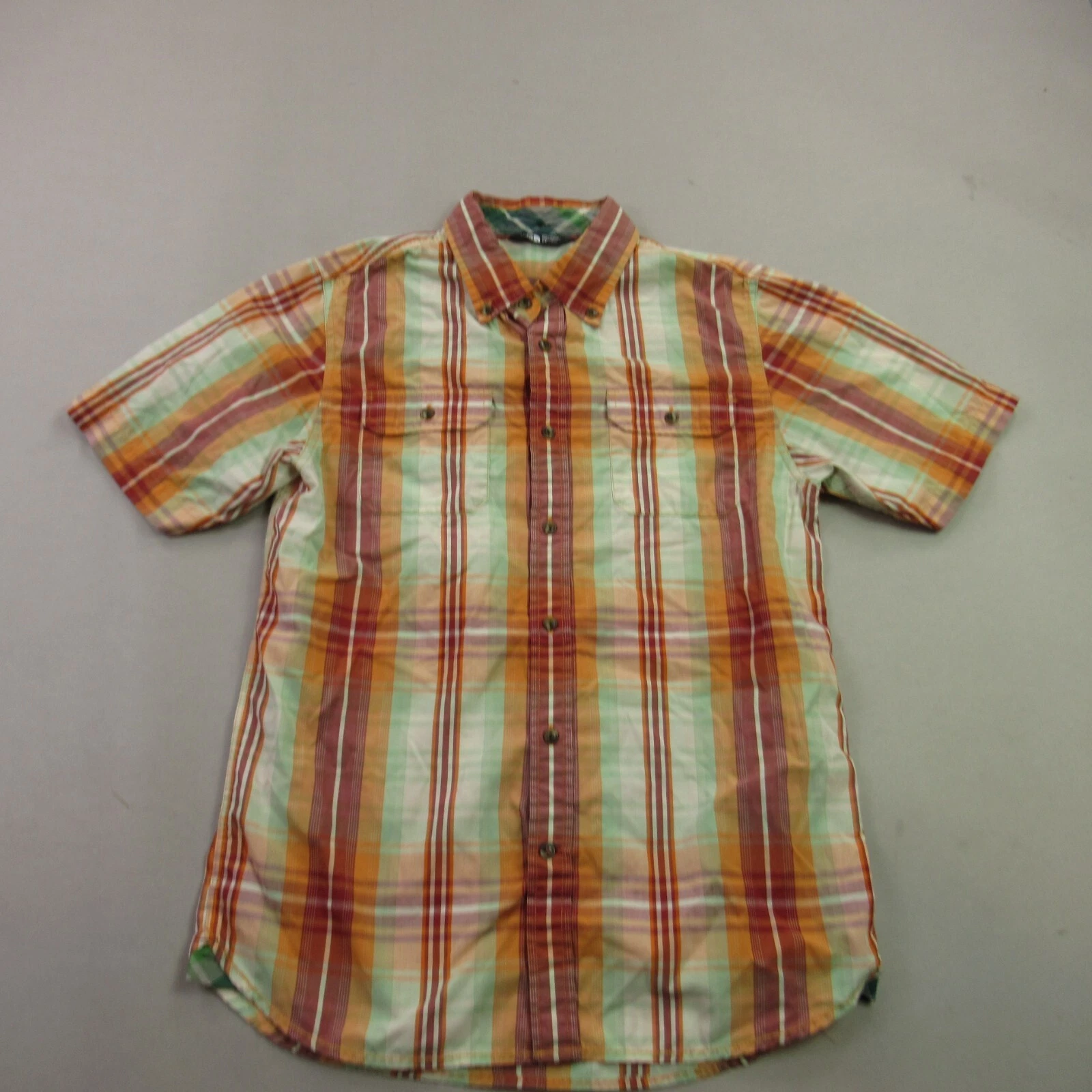 North Face Shirt Mens Small Button Front Short Sleeve Pockets Outdoor Casual