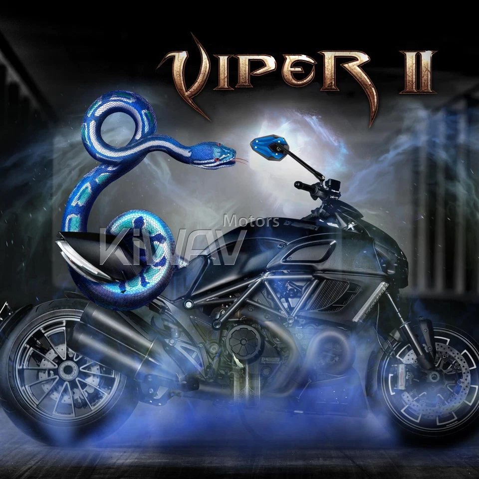 VAWiK ViperII Rear View Mirrors All Blue Emark 10mm 1.5p for BMW R nine T - Изображение 3 из 4