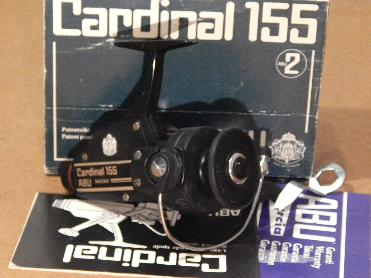 Late 70s' vintage ABU Cardinal 155 spinning reel in box-used Late 70s' vintage ABU Cardinal 155 spinning reel in box-used