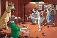 Arthur Sarnoff Poster or Canvas Print Dogs Playing Pool "The Scratching Beagle"