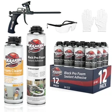 Kraken Bond Black Gun Foam 24oz 12 Pack Waterfall Landscape – Gun Included Set