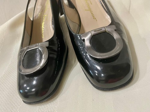PREPPY CHIC SALVATORE FERRAGAMO LACKLEDER PUMPS MADE IN ITALY GRÖSSE 7 - Bild 19 von 19