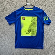 FC Barcelona Lionel Messi Shirt Youth Size XL Blue Short Sleeve