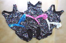 NWT Axis Gymnastic Leotard Foil Iridescent Spatter 3 Color Choices Girls