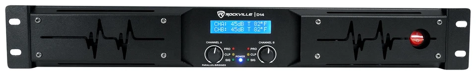 Rockville D14 7000w Peak/2000w RMS Class D 2 Channel Power Amplifier Pro/DJ Amp - Image 2 of 4