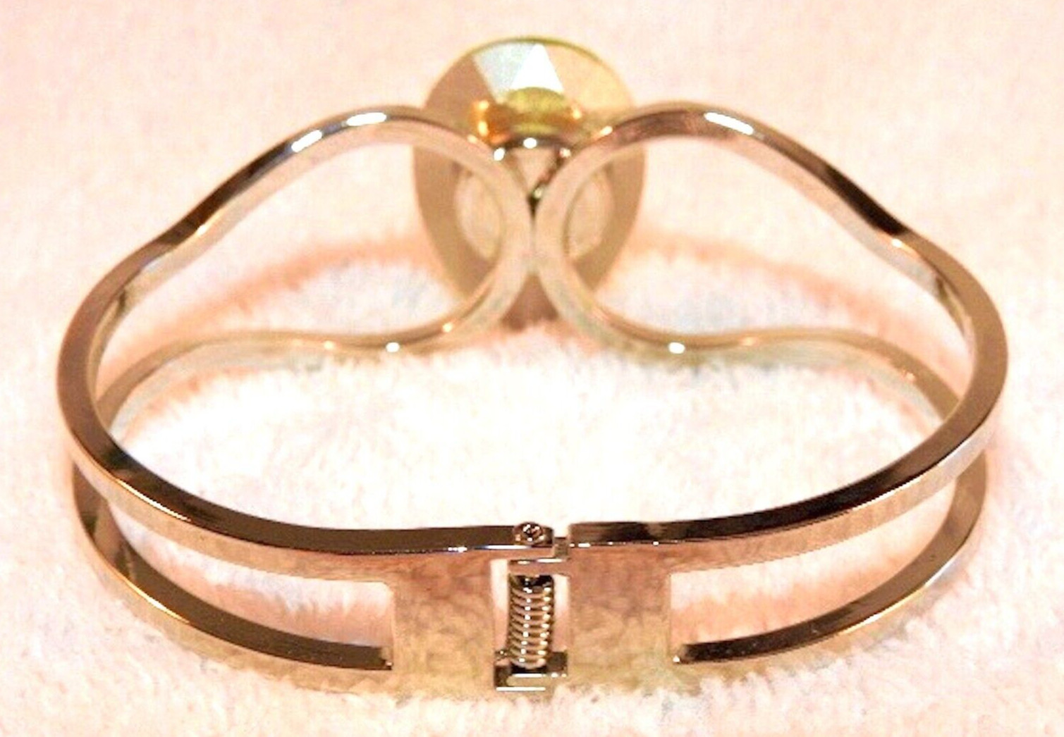 Statement Bangle Bracelet Large Spring Green Glas… - image 6