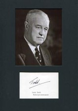 Alexander Todd autograph  Nobel Prize for Chemistry 1957, signed card mounted