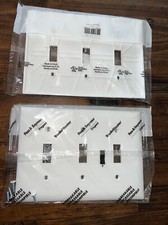 2-WHITE SWITCH Cover Wall plate ELECTRIC PASS  SEYMOUR UNBREAKABLE TP3-W TRIPLE