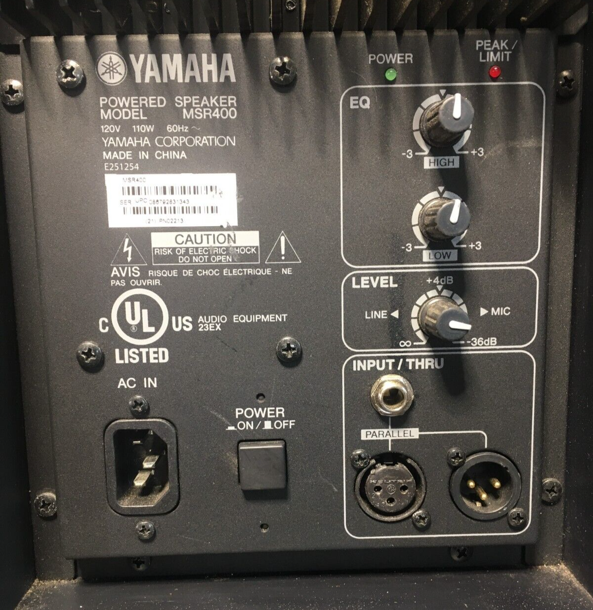 Yamaha MSR400 powered/active speaker 400 watt amp 12 inch speaker