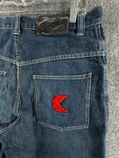 VTG Karl Kani Denim Y2K Jean Embroidered Hip Hop 1102 Red Logo Baggy 33x31  