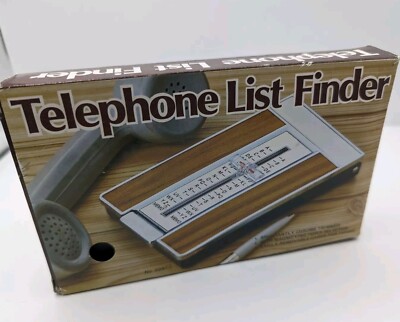 Vintage Telephone List Finder Flip Up Phone Number Book Index Black & Chrome NEW
