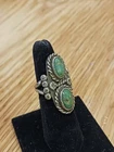 Navajo Ring 925 Silver Green Spiderweb Turquoise Size 6 Vintage