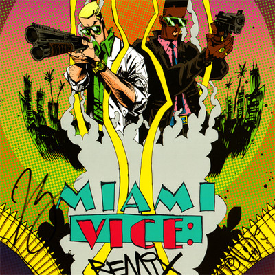 MIAMI VICE REMIX Signed ART PRINT Joe Casey JIM MAHFOOD Rico SONNY 17x11'' NEW