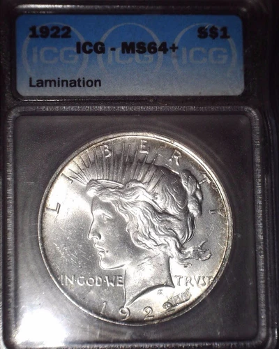 1922 Peace Silver Dollar, ICG MS64+, Issue Free