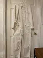 70s Vtg Coveralls White Sz 40 W38 L29 Painter Janitor Scientist Uniform Jumpsuit