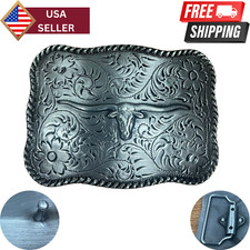 Longhorn Steer Trophy Sterling Silver Western Belt Buckle Hebillas Vaqueras