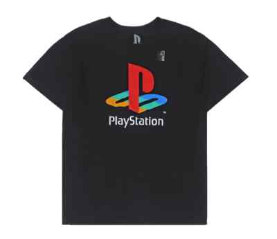 Officially Licensed Playstation Graphic Logo Black Men's Large T-Shirt