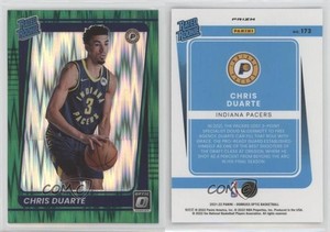 2021-22 Panini Donruss Optic Rated Green Shock Prizm Chris Duarte #173 Rookie RC