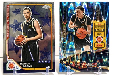 Darius Adams 2 Card Lot 2025 Topps Chrome McDonald's Refractor HR-2 #2