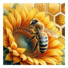 AMORARS Sunflower Bee Diamond Art Kits for Adults - 5D Multicolour