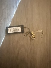 NEW Kate Spade x Disney Minnie Mouse Gold Slider Lariat Bracelet Black Stone Bow