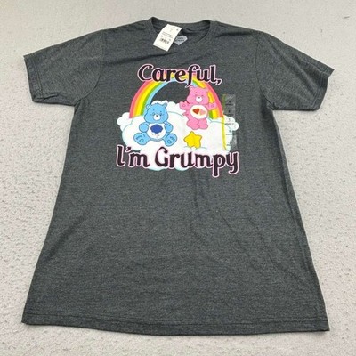 Care Bears Shirt Womens Small Gray Crew Neck Short Sleeves Athletic Fit Tee NWT