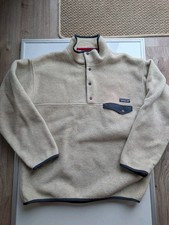 Vtg Patagonia Synchilla Fleece Snap-T Pullover Mens L Oatmeal Green 90s Jacket