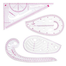 Fashion Clear Metric Sewing Ruler Set, French Curve Pattern Making Ruler Kit for